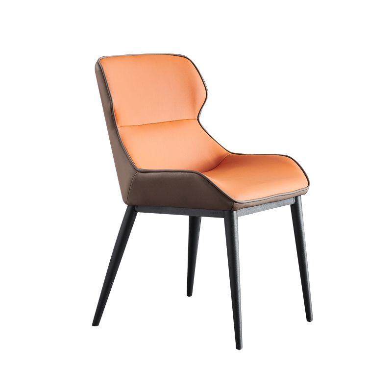 Industrial Design Wingback Parsons Chairs Leather Dining Side Chair