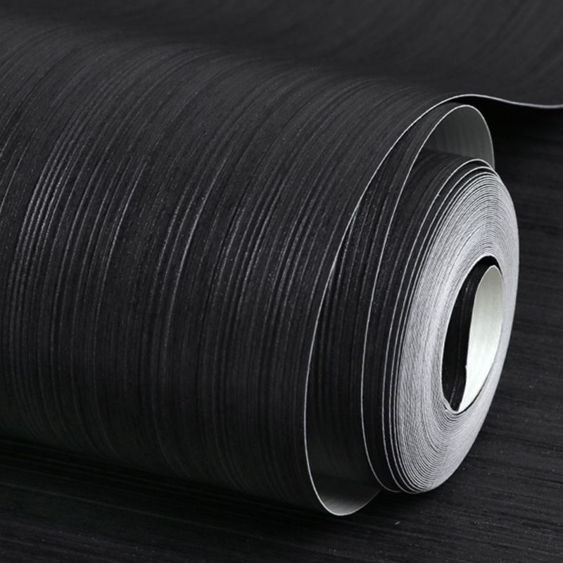 Stripes Wall Decor in Dark Color Plaster Wallpaper Roll for Living Room, 20.5 in x 33 ft
