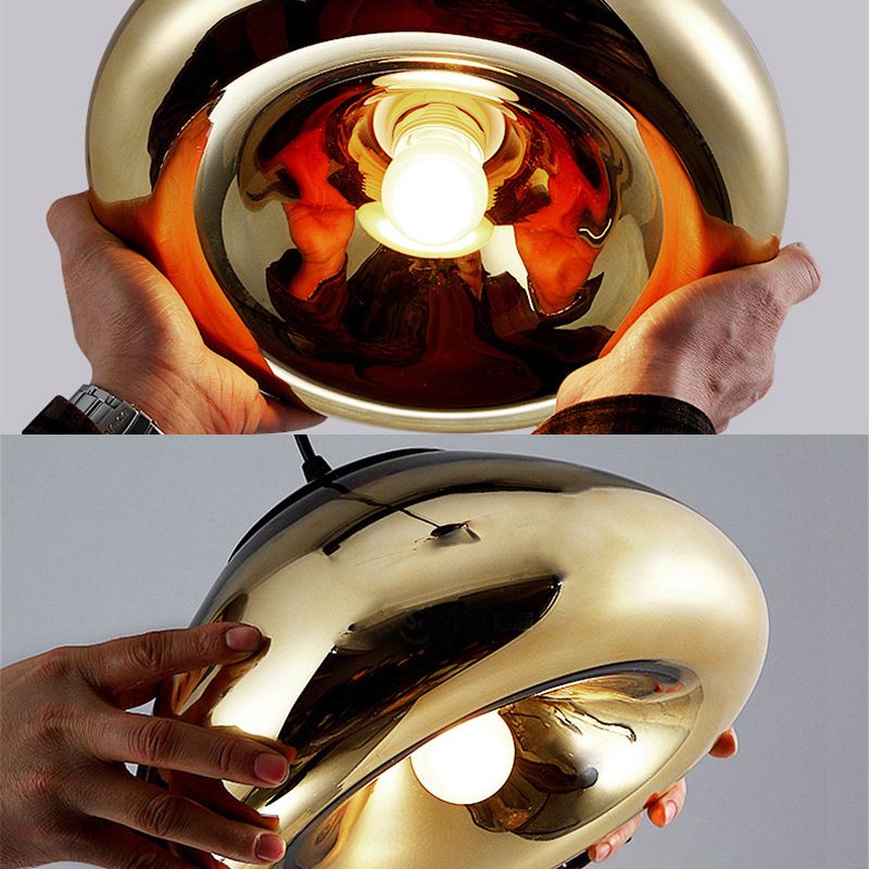 Moderne stijl brood tint hangend glass 1 lichte hanglamp voor het bed naast