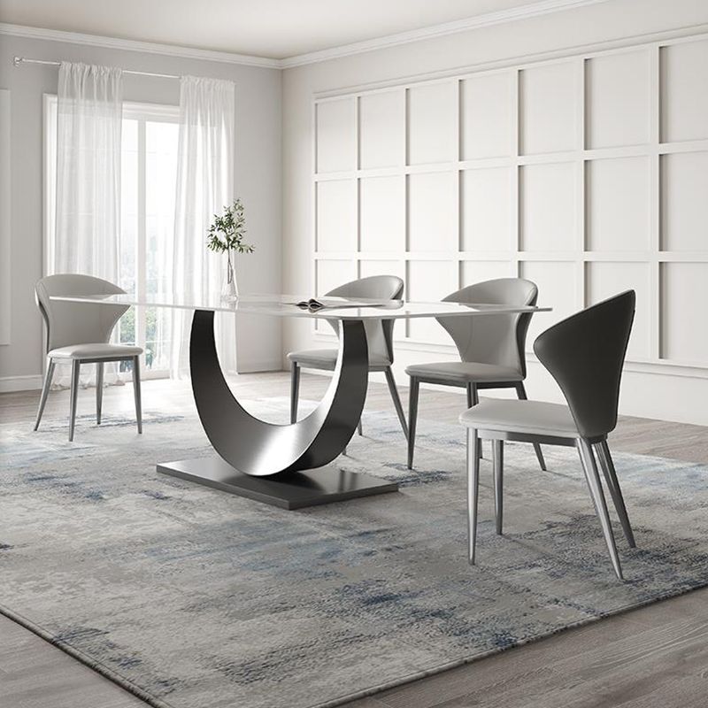 Modern Sintered Stone Top Dining Set Rectangle 1/2/3/4/5/7 Pieces Dining Table Set