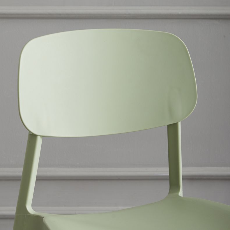 Scandinavian Stackable Armless Dining Chairs Plastic Open Back Side Chair (Set of 4)