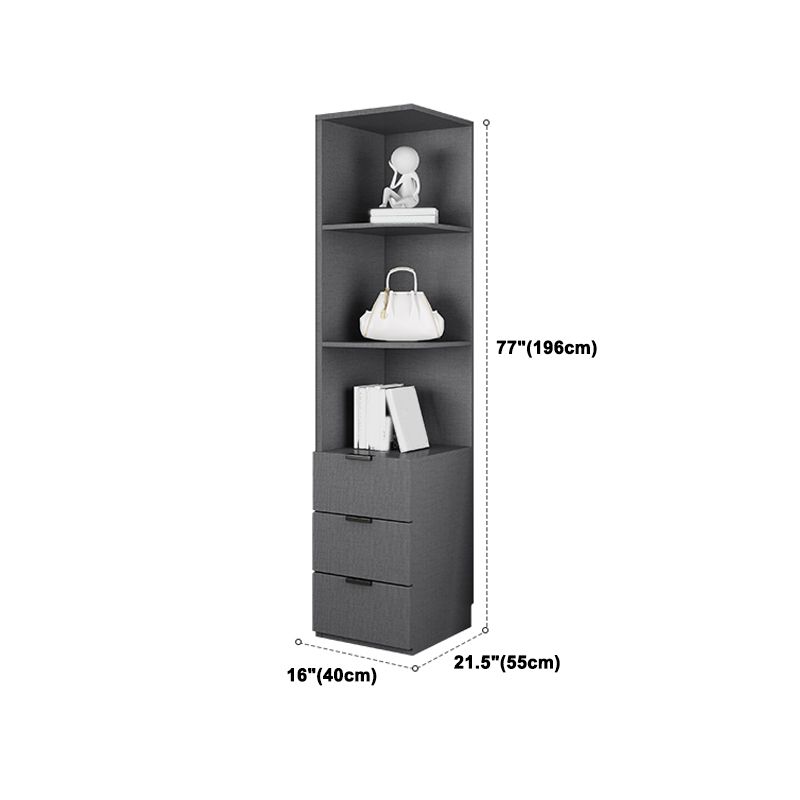 Contemporary Style Wardrobe Gray Colour Wooden Wardrobe Closet