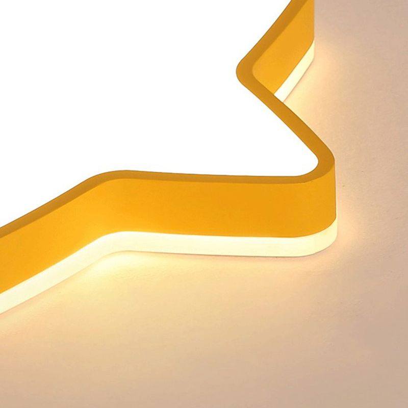 Acrylique Star LED Ceiling Light in Modern Concise Style Wrought Iron Macaron Flush Mount for Bedroom