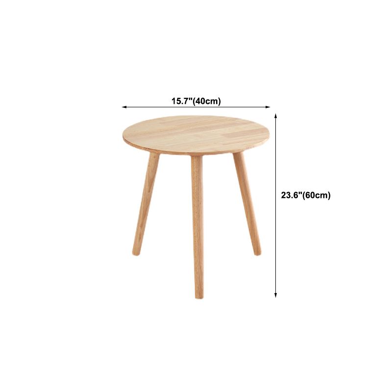 Contemporary Style Side End Table Solid Wood Round Sofa Side Accent Table