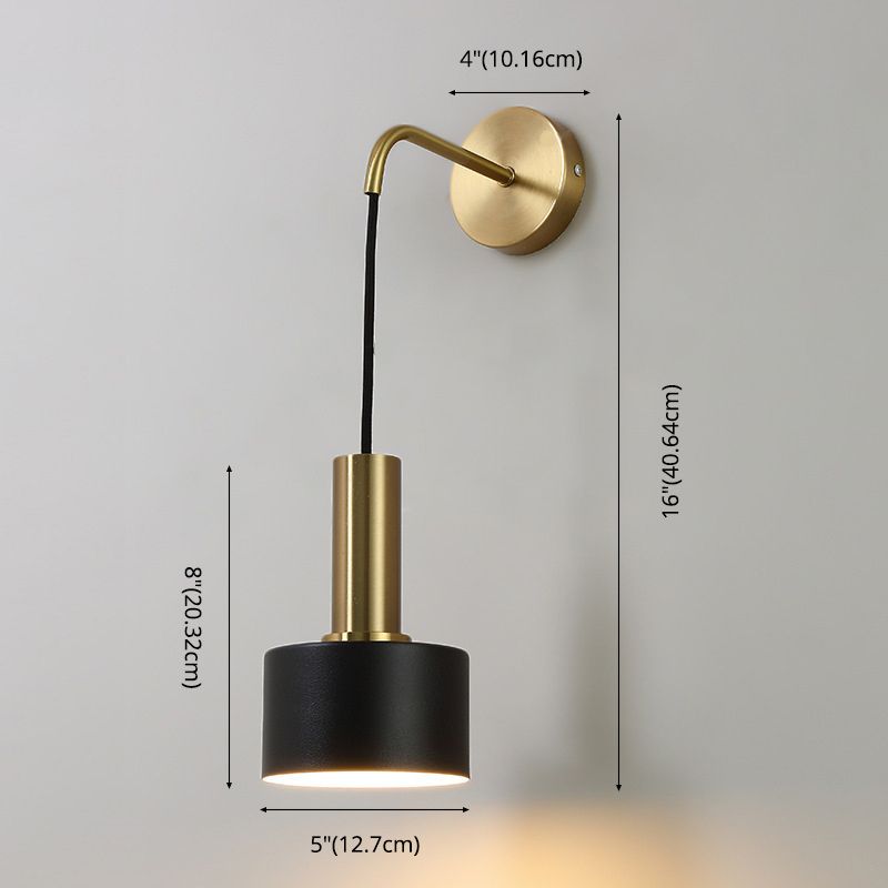 Cilindro Luz de pared contemporánea Luz de montaje de pared de 1 luz para dormitorio