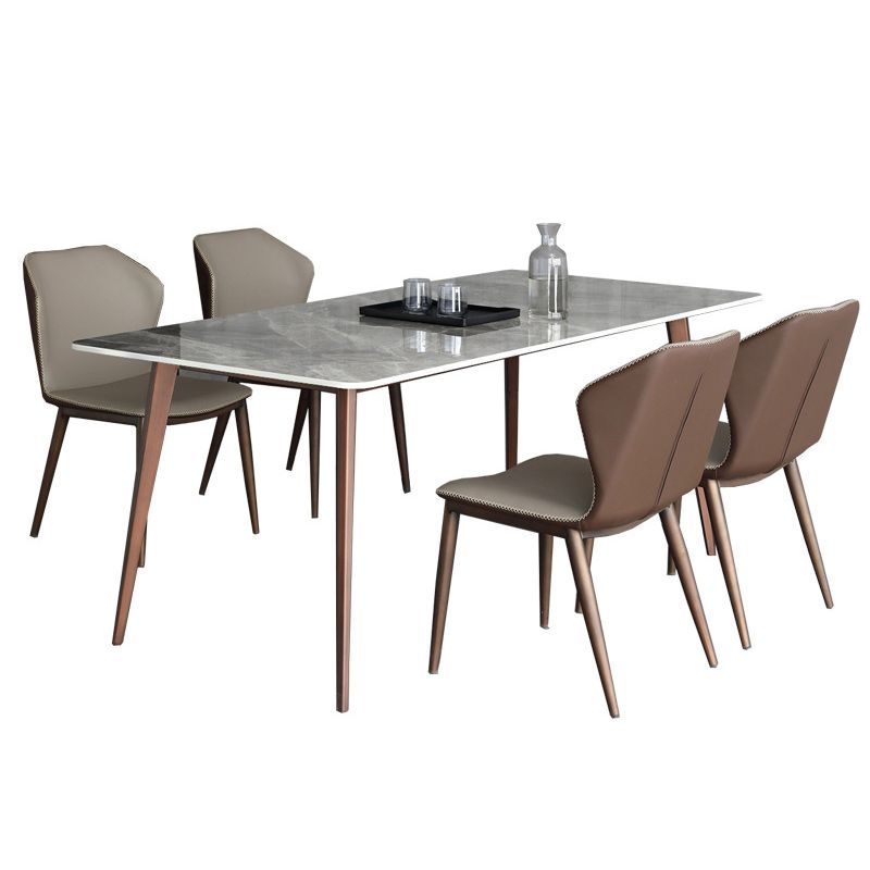 Sintered Stone Dining Table Mid-Century Modern Dining Table with 4 Legs