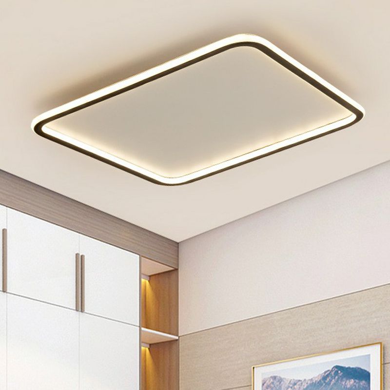 Éclairage encastré à cadre rectangulaire Luminaire encastré minimaliste en acrylique noir à LED