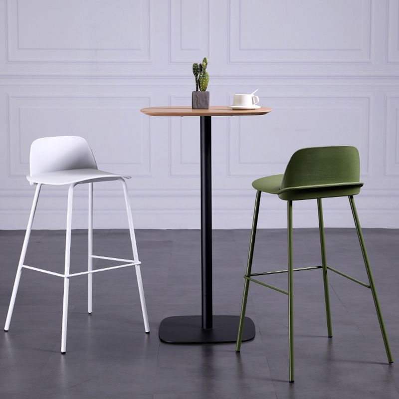 Industrial Style Bar-stool Rectangle PP Seat Counter Stool for Kitchen Bar