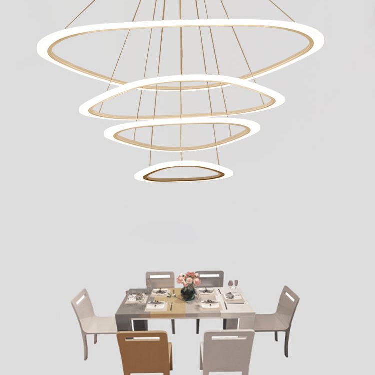 Niveles de múltiples luces arennas colgantes estilo moderno colgante de suspensión de metal luz colgante