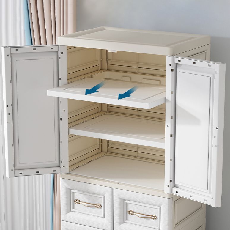 Plastic Storage Cabinet for Bedroom Modern Hinged Door Cabinet