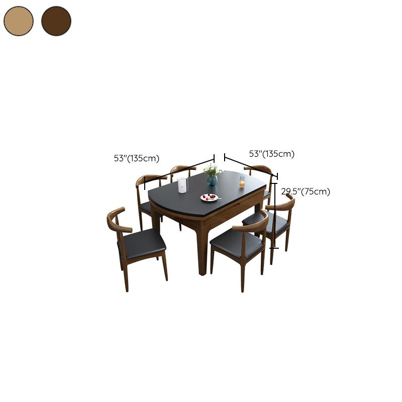 Simplicity Style Dining Site Table Round Stone Furniture with Drop-Leaf