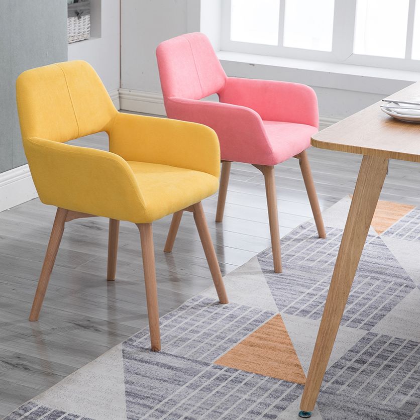 Silla escandinava de madera para comedor, cocina, sillón con respaldo abierto