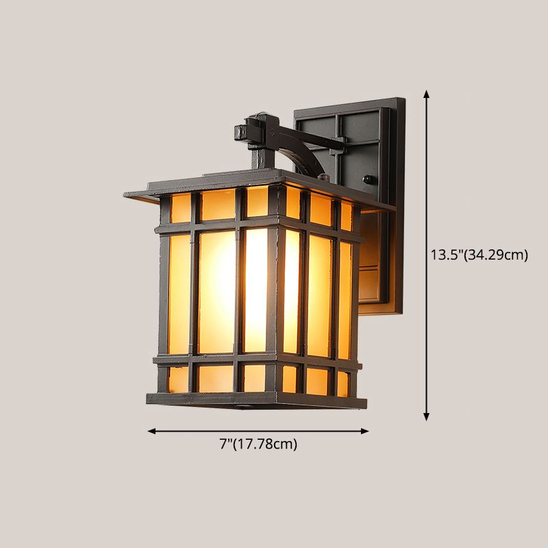 1-Light Rectangular Wall Sconce Modern Simple Style Glass Wall Lighting in Gold