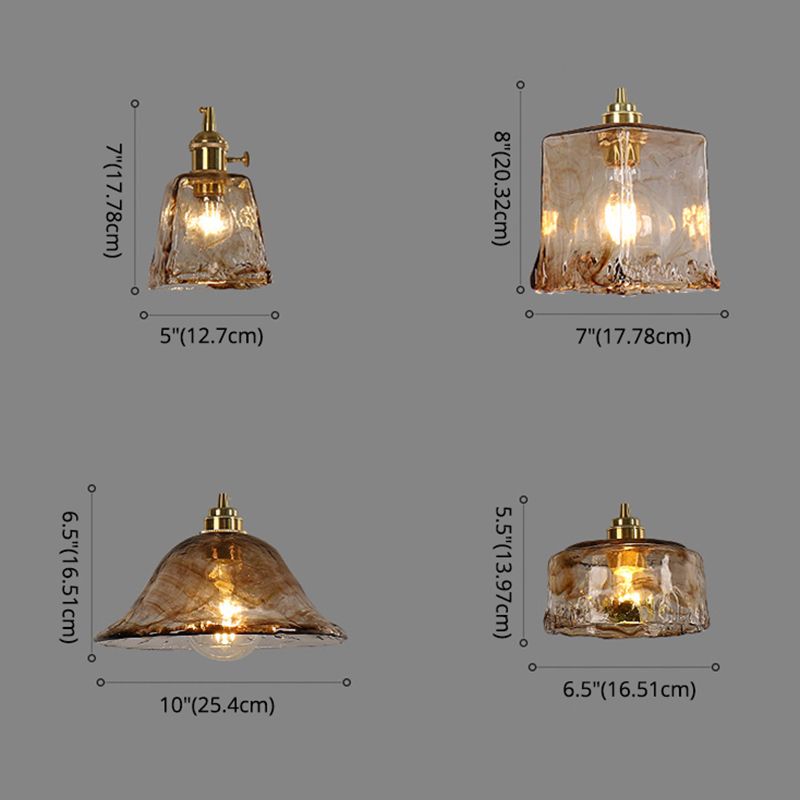 1 lumière géométrique léger pendentif moderne de verre simple de verre de verre pour le restaurant