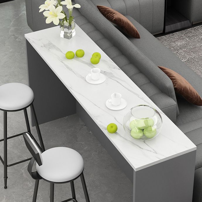 Stone Top Rectangle Pub Table Set 1/2/3 Pcs Modern Bar Table Set with 2 Stools