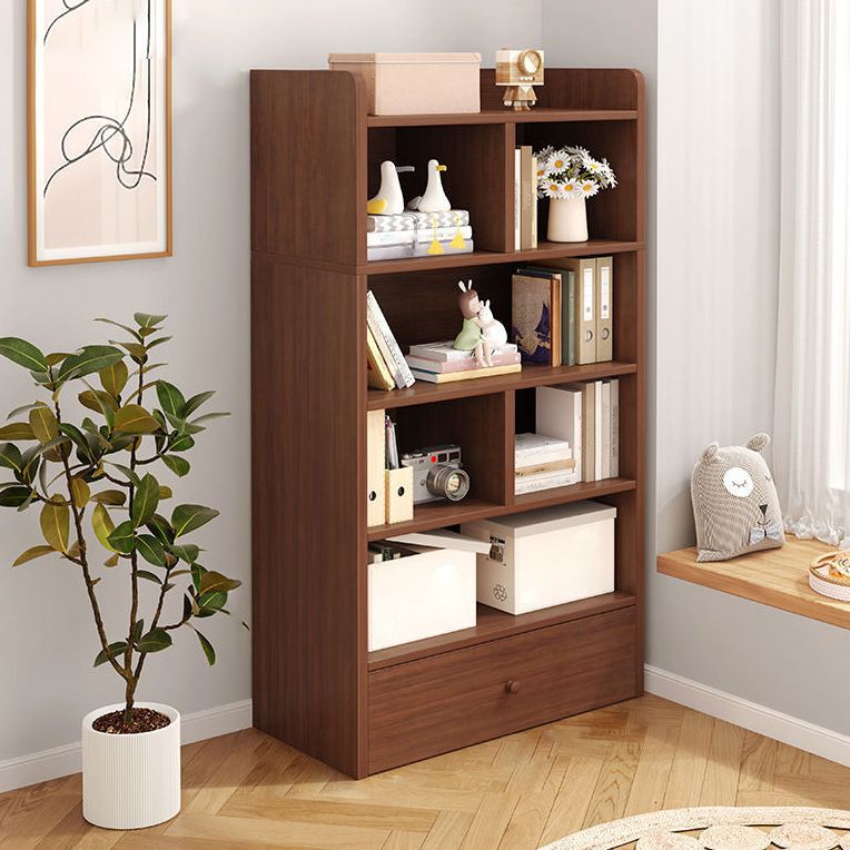 Wooden Closed Back Bookcase Modern Standard Bookshelf for Home