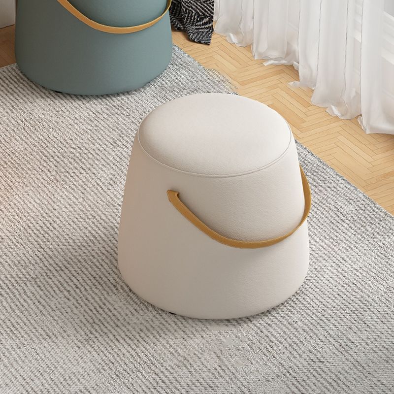 Contemporary Round Couch Ottoman Plain Cotton Water Resistant Target Pouf