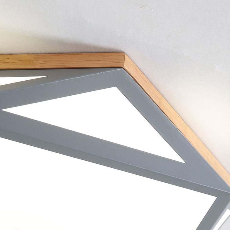 Geometric Shaped Macaroon Style LED Ceiling Light Hexagonal Acrylic Shade Modern Lighting Fixture for Bedroom