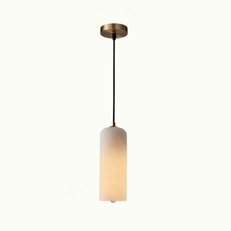 Marble Minimalist Hanging Lamp, Nordic Cylinder Shade Pendant Lighting for Living Room