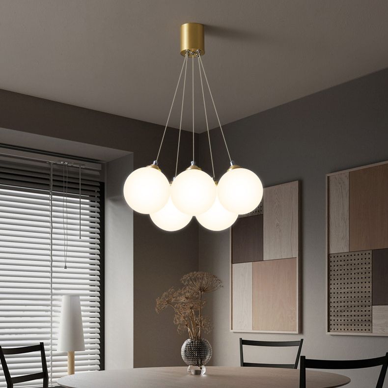 Luz de colgante de globo de cobre en la moderna lámpara colgante de vidrio de vidrio de lujo
