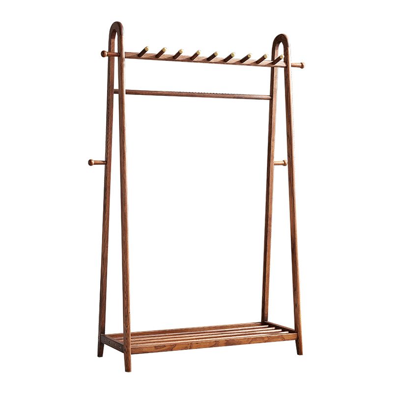 Brown Contemporary Style Armoire Ash Wood Open Armoire with Clothing Rod