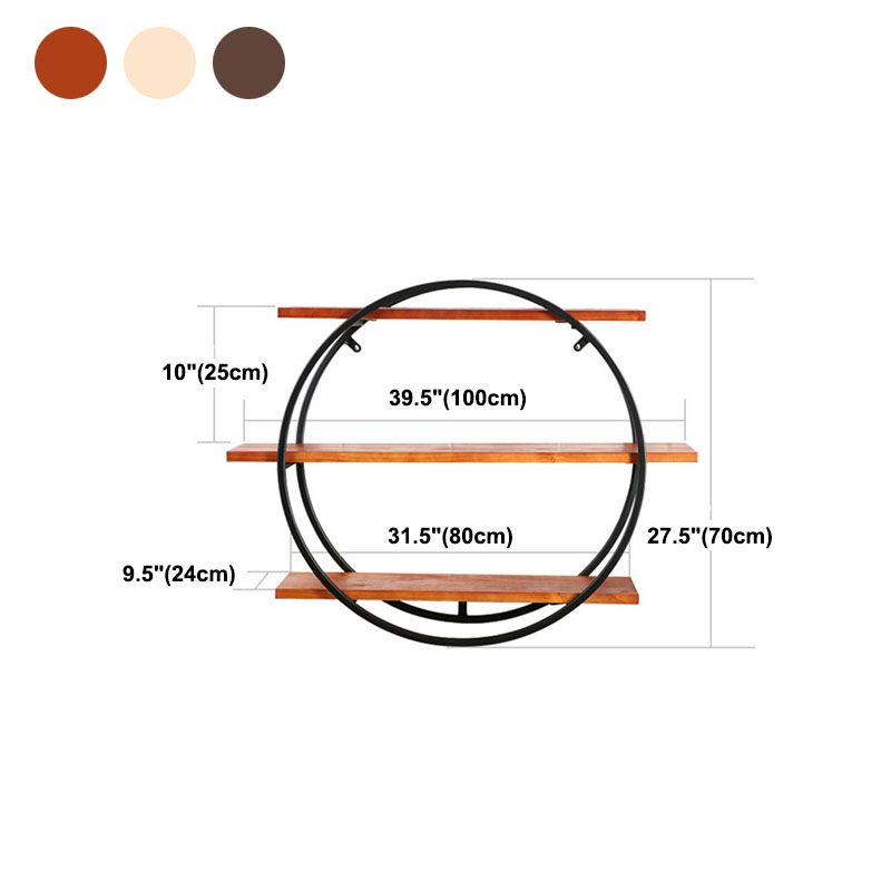 Industrielle horizontale Wandeinheit Bücherregal Eisenrahmen Massives Holzregal Bücherregal