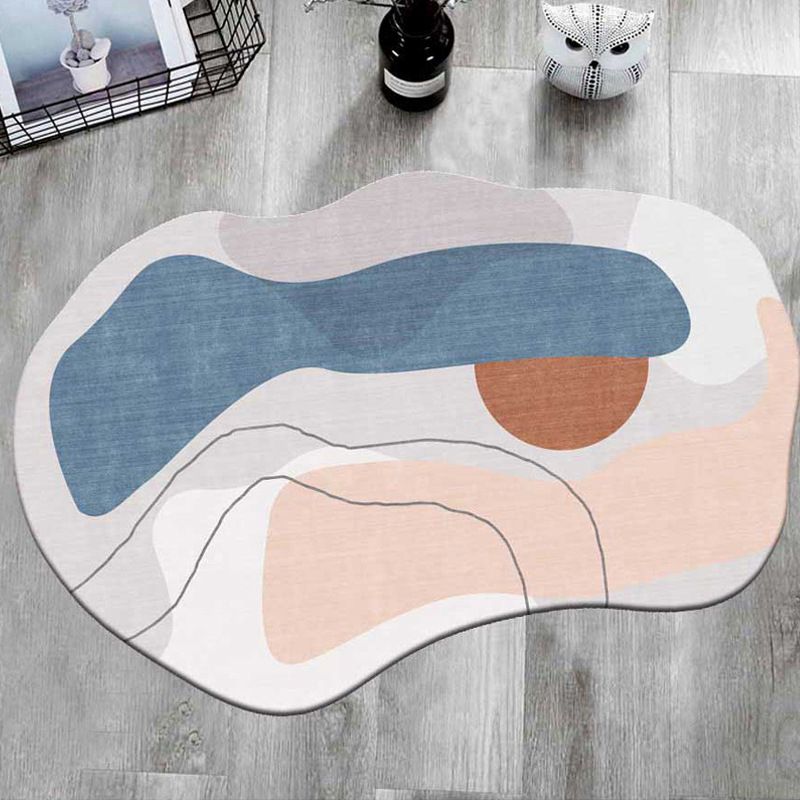 Modern Novelty Shape Carpet Contrast Panel Area Rug Polyester Carpet with Non-Slip Backing