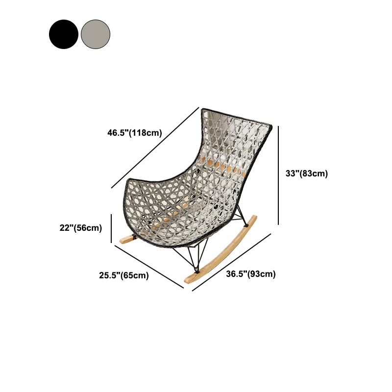 Rattan Rocking Chair Modern Wing Back Rocker Chair for Living Room