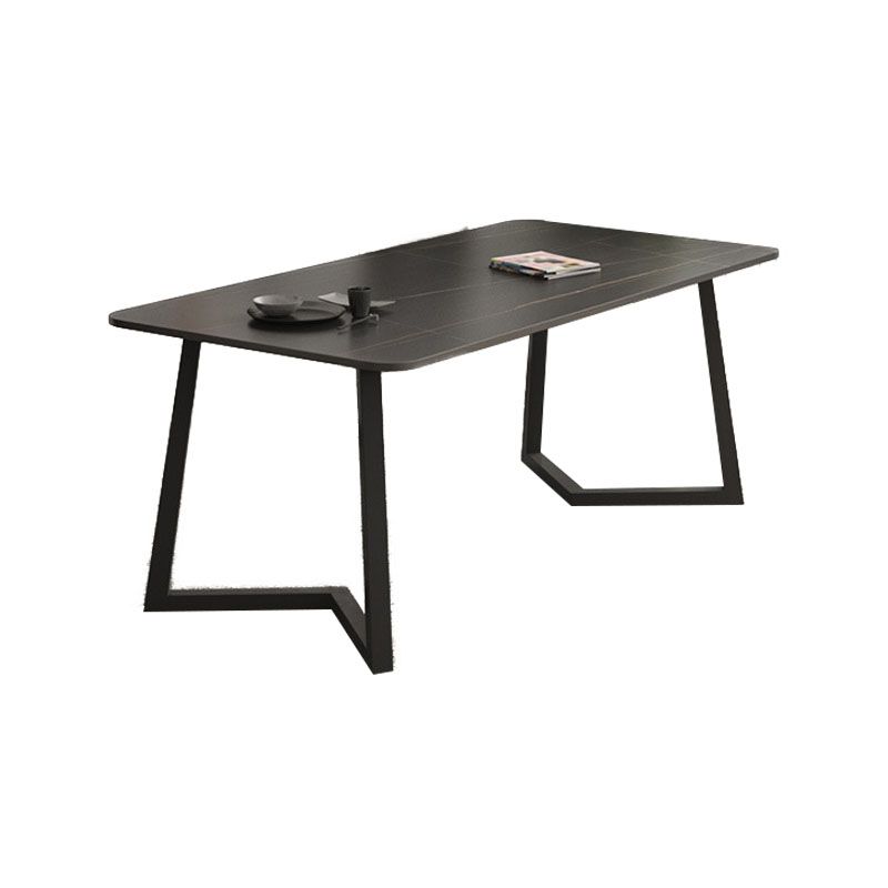 Contemporary Black Dining Table Set 1/2/7 Pieces Metal Dining Set with Padded Chairs