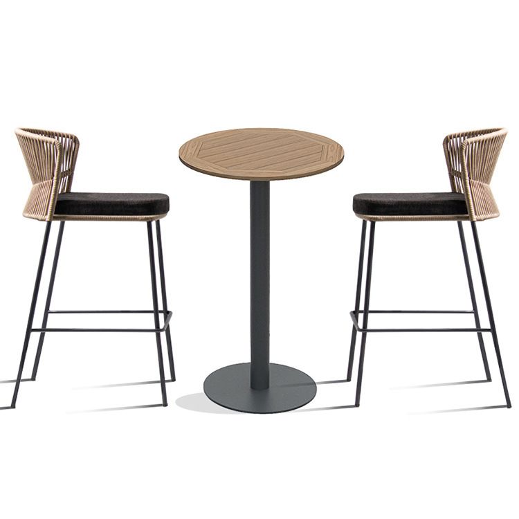 Metal Bar Table Set 1/3 Pieces Modern Bar Table Set for Outdoor