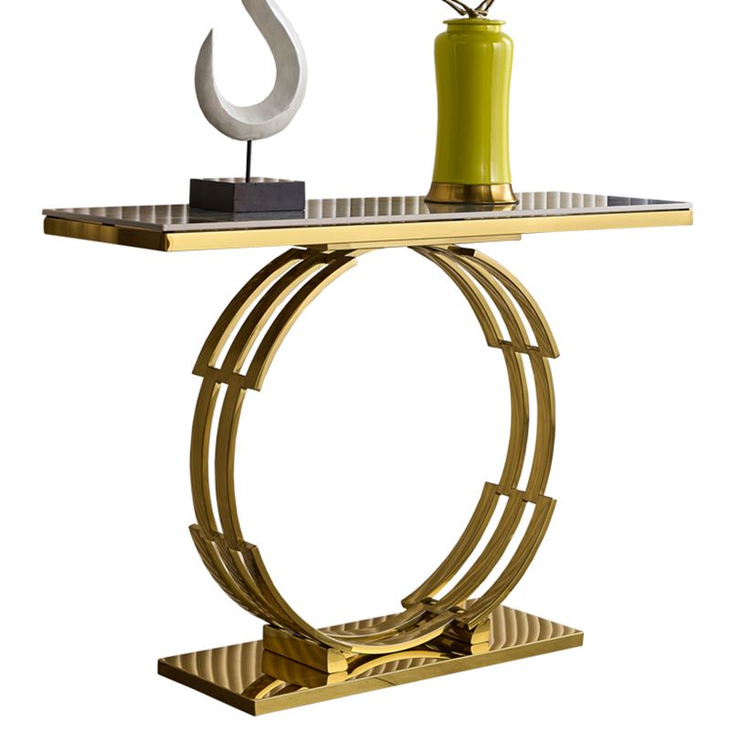 Marble Rectangle Accent Table Stain Resistant 31.5" Tall Console Table