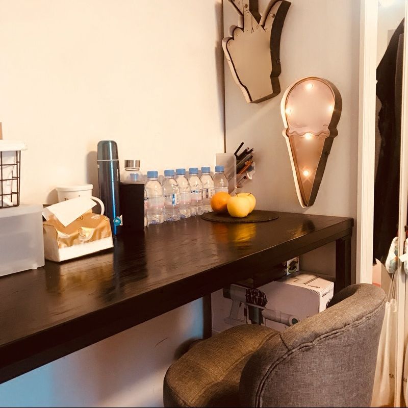 Brown Pine Wood Bistro Table Industrial Style Pub Table for Home