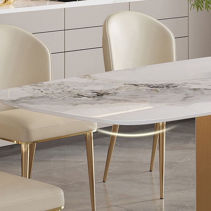 Luxury 1/4/5/7 Pieces Rectangle Dining Set Sintered Stone Top Dining Table with Chairs
