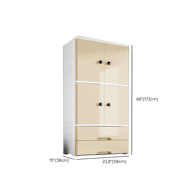 Plastic Wardrobe Teen Style Simple Rectangular Bedroom Wardrobe Closet