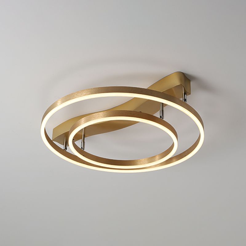 Brass multi-ring flushmount licht eenvoud led metalen plafond spoellicht voor woonkamer