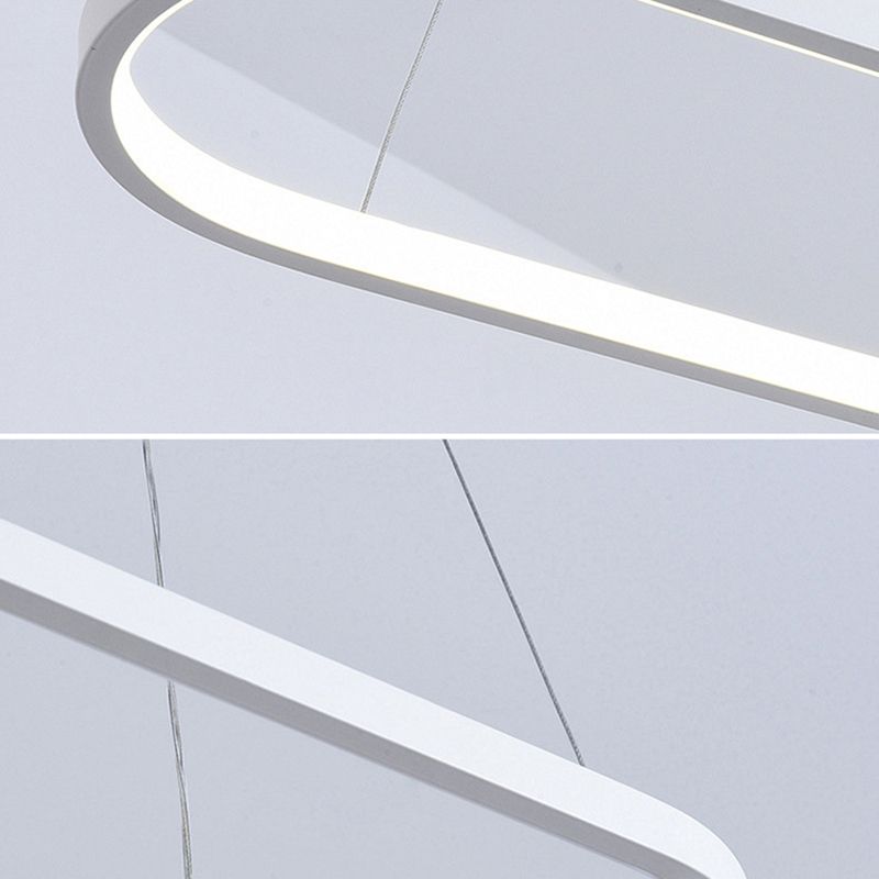 LED Island Lamp Moderner einfacher Stil Aluminium Anhänger Licht für Esszimmer