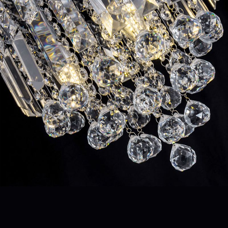 Teardrop Close to Ceiling Lighting Modern Style Crystal Chrome Ceiling Light Fixture