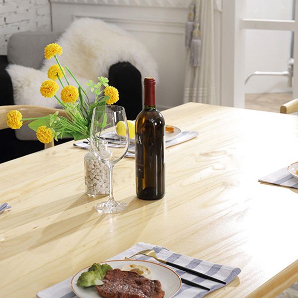 Contemporary 1/2/5 Pieces Furniture Rectangle Solid Wood Dining Set in Natural