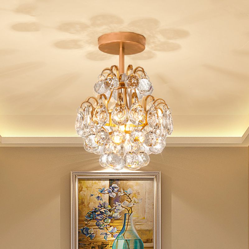 Cadre de bras plié moderne Métal de plafond 1 Corridor lumineux Mount semi-chasseur Lumière en or / noir