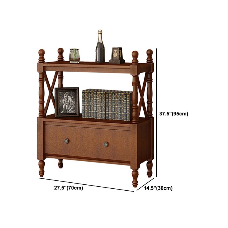 Nordic Wooden Open Back Bookshelf Etagere Bookshelf with Drawers