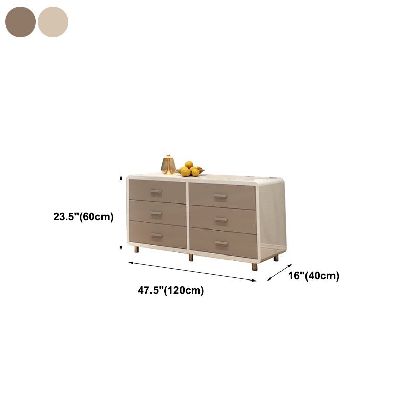 Bedroom Wooden Storage Chest Dresser Horizontal Storage Chest Dresser in White and Grey