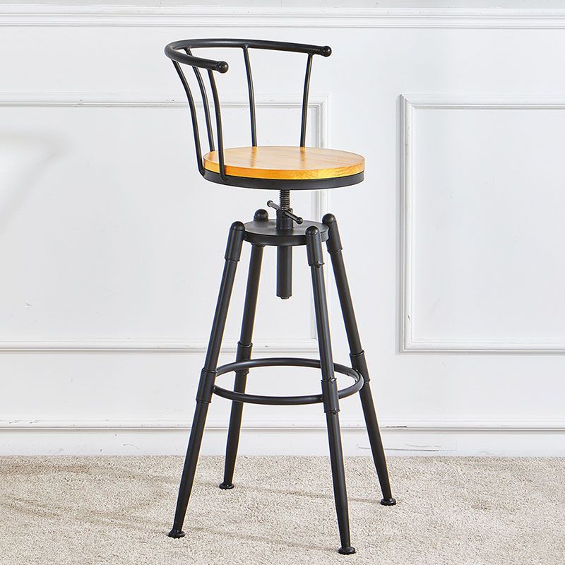 Barhocker im Industriestil, Metall, 4 Beine, runder Sitz, Barhocker für Küchenbar