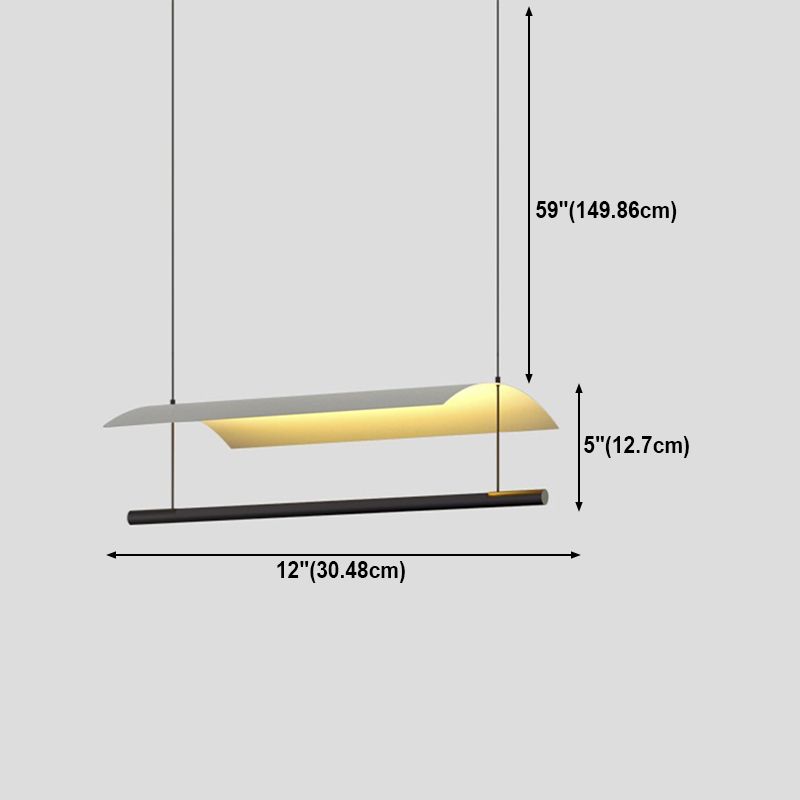 Luminaire à île blanc métal