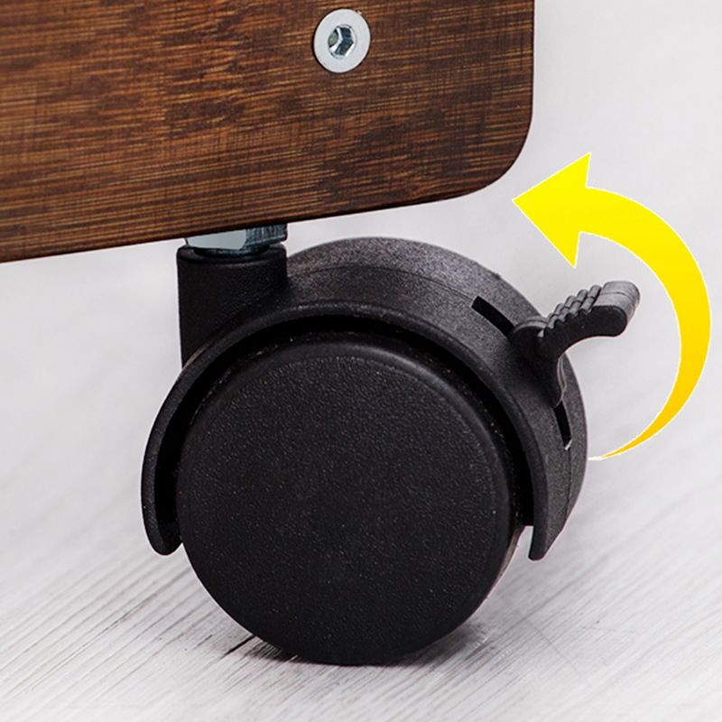 15" Wide Contemporary Corner Table Wood Double Tier Accent Side Table