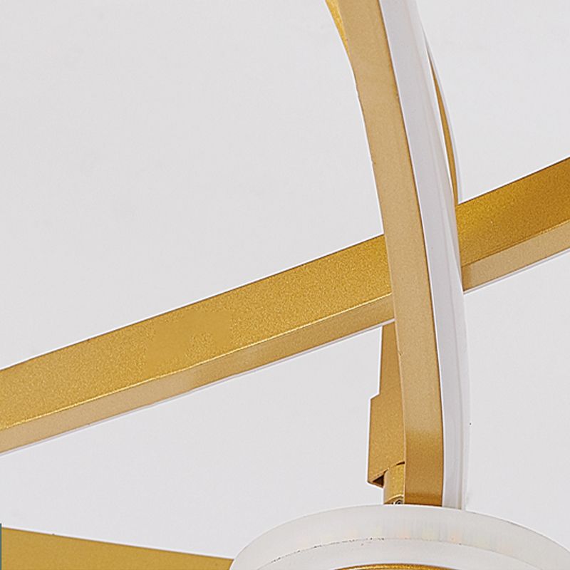 Simple Ceiling Fan Light Modern Multi-Light LED Ceiling Mount Lamp for Bedroom