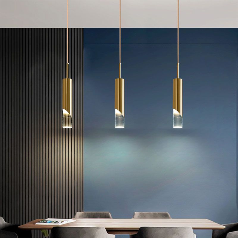 Stile moderno Acrilico Acrilico Ampiccamento Luci a sospensione Lampade cilindriche per camera da letto