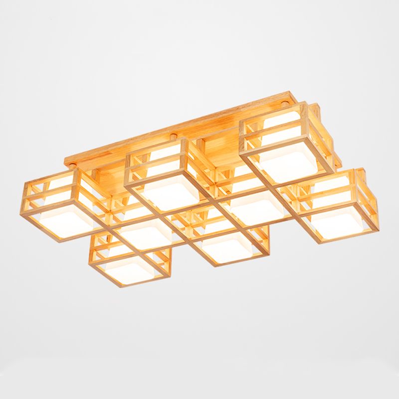 Log kleur geometrische inbouw in moderne creatieve stijl houten plafondarmatuur voor binnen