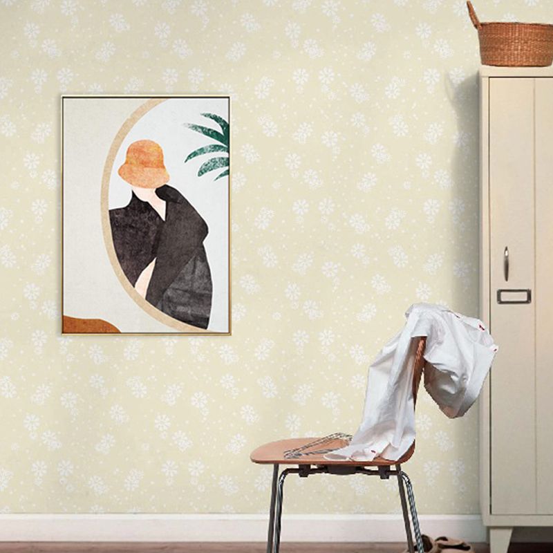 Leinwand-Pastellfarbengemälde, nordisches, stilvolles Mädchen-Wandkunst-Dekor, mehrere Größen