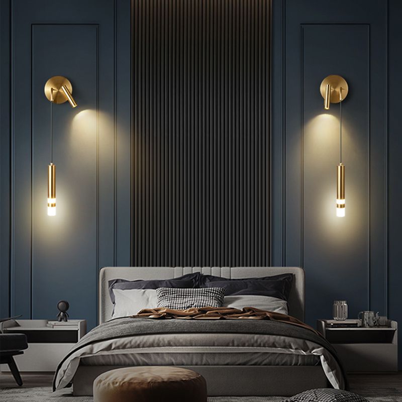 Application en métal lumière murale moderne style suspendu mural en noir et or