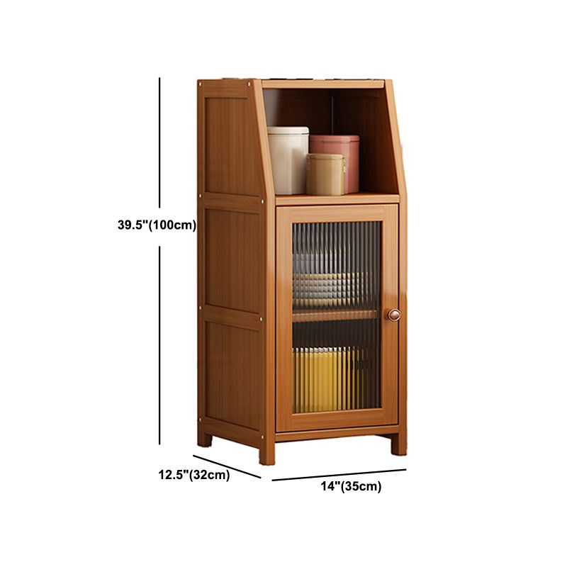 Modern Rectangle Accent Cabinet Brown Wood Knobs Side Cabinet with Doors